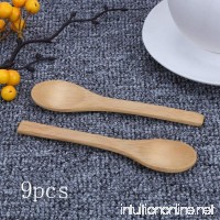 Whitelotous 9pcs Deep Mouth Bamboo Wooden Spoon Pseudo Ginseng Spoon Mini Tea Dinnerware Spoon (Small pointed bamboo spoon) - B0742BLQXM